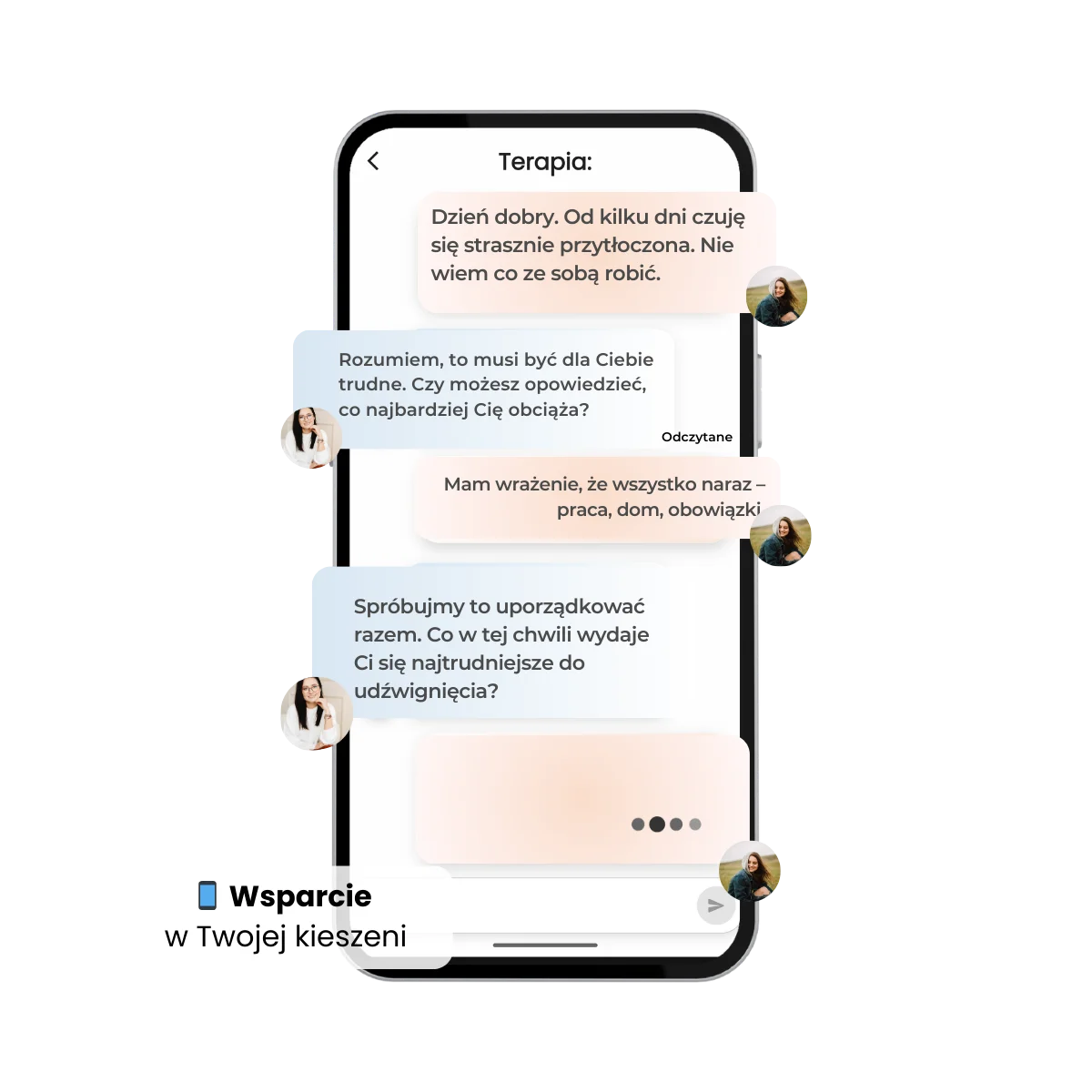 Aplikacja ZUNO – Terapia tekstowa online i bezpieczny czat z psychologiem. Wsparcie między sesjami w telefonie.